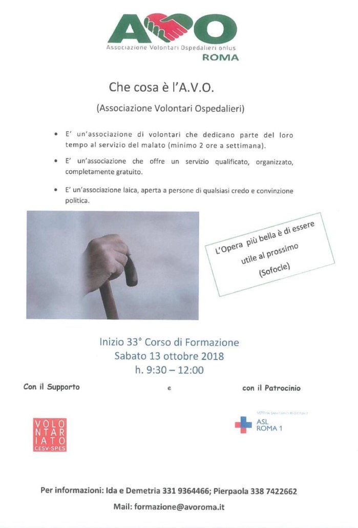 33° corso formazione AVO